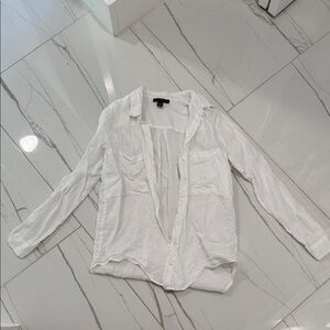 Saks Fifth Avenue White Button Down Shirt